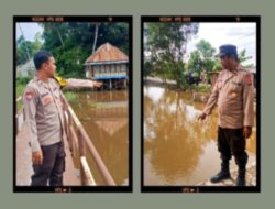 Polsek Pemulutan Ogan Ilir Cek Dua Lokasi Sungai, Pantau Arus dan Debit Air