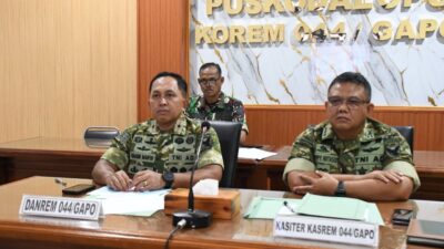 Danrem 044/Gapo Brigjen TNI Khabib Mahfud Rapat Evaluasi KDKMP