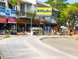 Diduga Mangkrak, Proyek Jalan di Pulokerto Gandus Hanya Tampak Cor Beton Sekitar 30 Meter