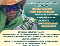 Kotak Pandora Narkoba Palembang: SCW Desak Walikota Rekomendasikan Tes Darah dan Rambut Wakil Walikota hingga Kepala Dinas