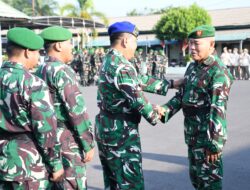 Korem 044/Gapo Gelar Upacara Bendera Mingguan Sekaligus Purna Tugas Kapten Inf (Har) Mulkan Edi