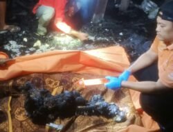 Kebakaran Dua Rumah di Pulau Semambu, Lansia 95 Tahun Meninggal Dunia, Unit Identifikasi Polres Ogan Ilir Lakukan Olah TKP